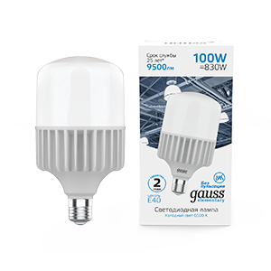 Изображение товара Gauss Лампа Elementary T160 100W 9500lm 6500K E40 LED Изображение товара Gauss Лампа Elementary T160 100W 9500lm 6500K E40 LED