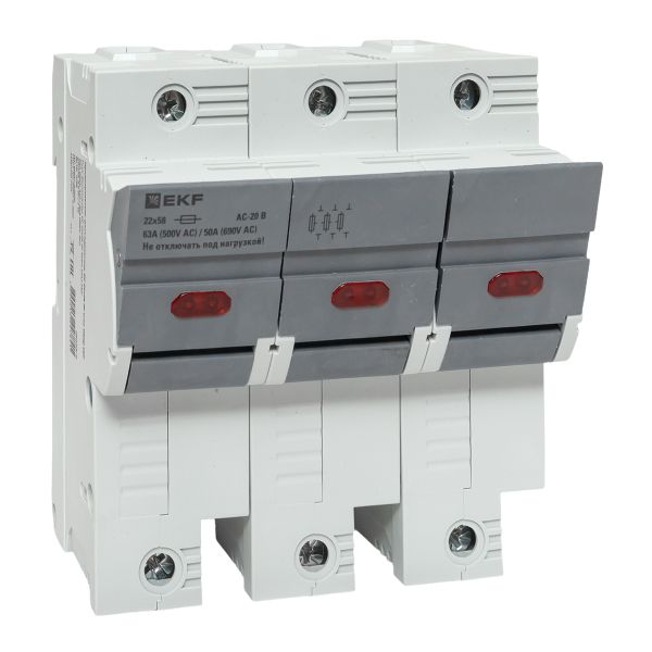 Изображение товара EKF Предохранитель-разъединитель DF 22х58 3Р (тип ПВЦ) .