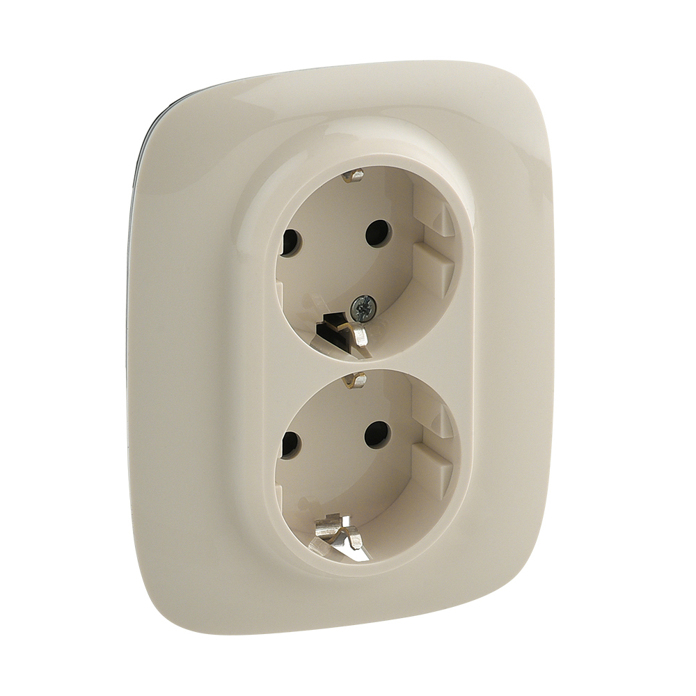 Изображение товара Legrand Valena ALLURE DIY Сл.кость Розетка 2-ая с/з с защитными шторками, безвинт.зажим.