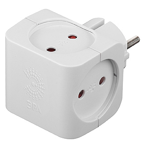 Изображение товара ЭРА Разветвитель электрический SP-4-W на 4 розетки без заземления 16А белый