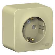 Изображение товара Systeme Electric Blanca наруж Беж Розетка с/з со шторками, изолир. пластина 16А, 250В