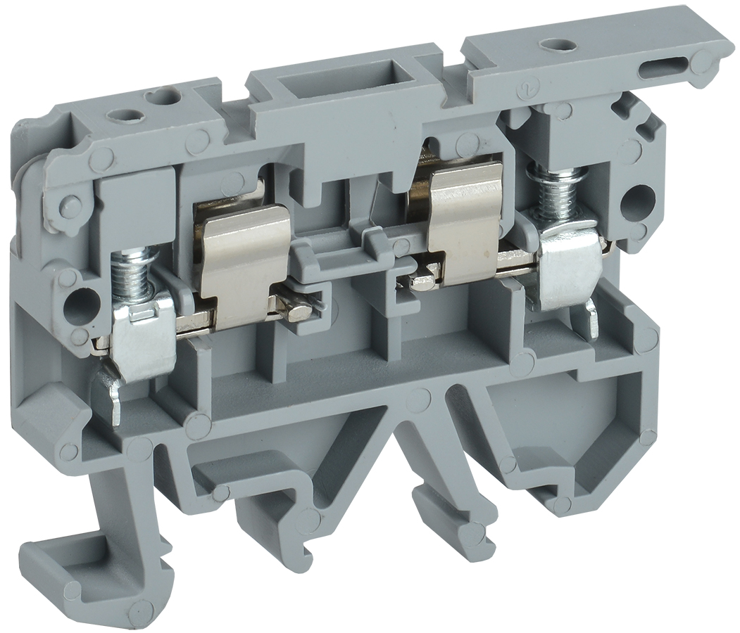 Изображение товара Клемма винтовая IEK КВИ-4-П с держателем предохр. 5х20 серый