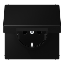 Изображение товара JUNG LS 990 Черный матовый Розетка с крышкой, SCHUKO