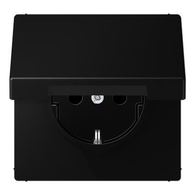 Изображение товара JUNG LS 990 Черный матовый Розетка с крышкой, SCHUKO