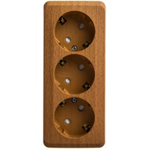 Изображение товара Systeme Electric Этюд наруж Бук Розетка 3-ая с/з со шторками 16А 250B