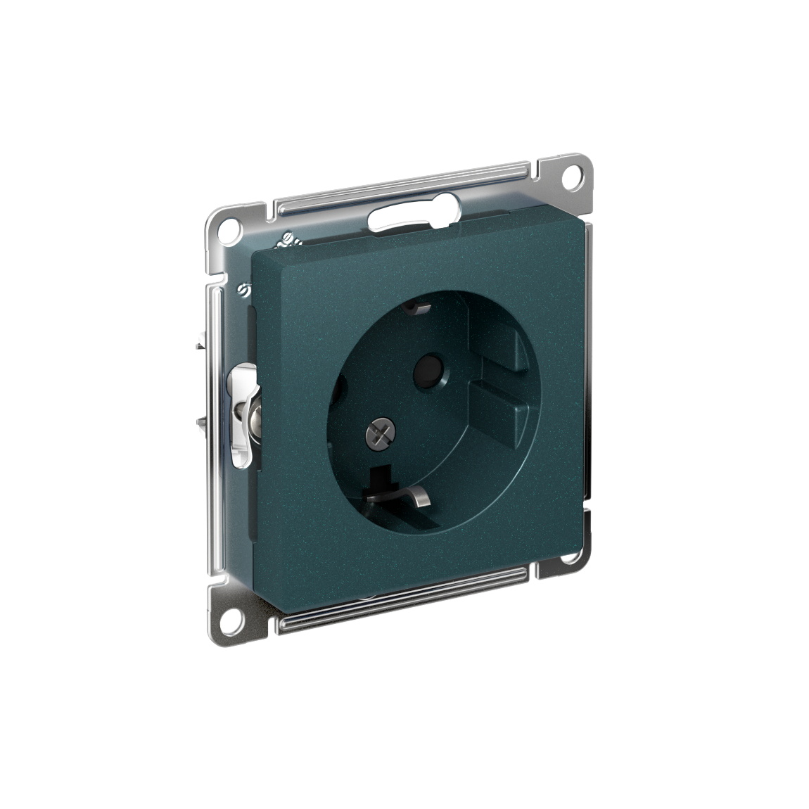 Изображение товара Systeme Electric AtlasDesign Изумруд Розетка с/з со шторками, 16А, механизм