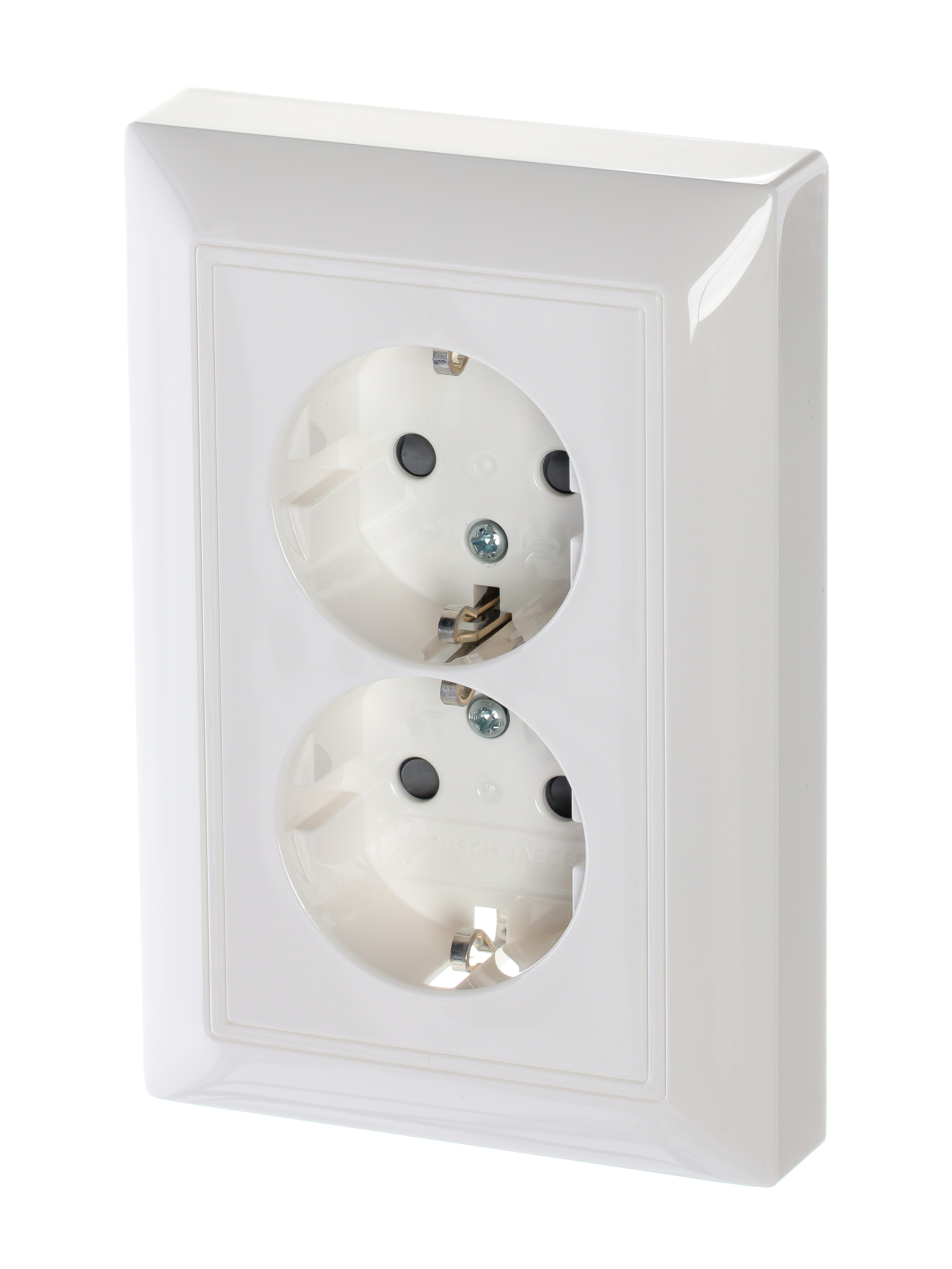 Изображение товара ABB BJB Basic 55 Бел Розетка 2-ая с/з моноблок, с защитными шторками