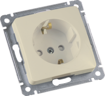 Изображение товара Hegel Мастер внутр Слоновая кость РС16-412-01 Розетка с/з, со шторками, механизм