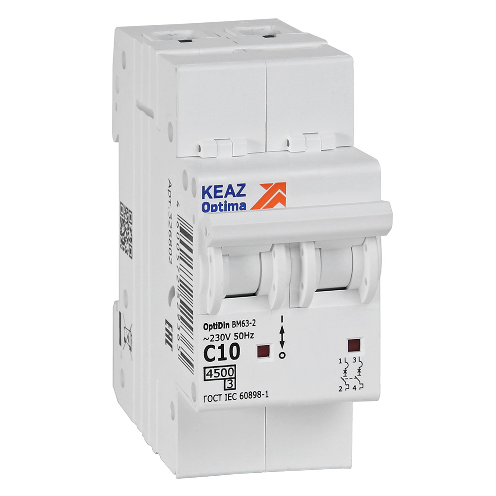 Изображение товара BM63-2C10-4,5-УХЛ3 — 10 А, 230 В, 4,5 кА, IP20