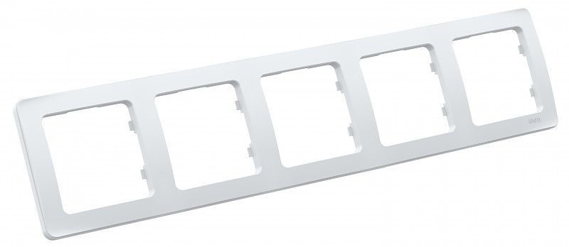 Изображение товара Рамка Hegel Белая 5-ая для выключателей и розеток