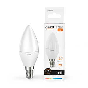 Изображение товара Gauss Лампа Elementary Свеча 6W 420lm 3000K Е14 LED