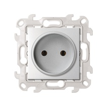 Изображение товара Simon 24 Алюминий Розетка без заземления 2Р 16A 250В~