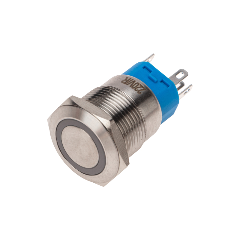 Изображение товара REXANT Кнопка антивандальная Ø19 250В Фикс (5с) ON-OFF/OFF-ON подсв/красная.