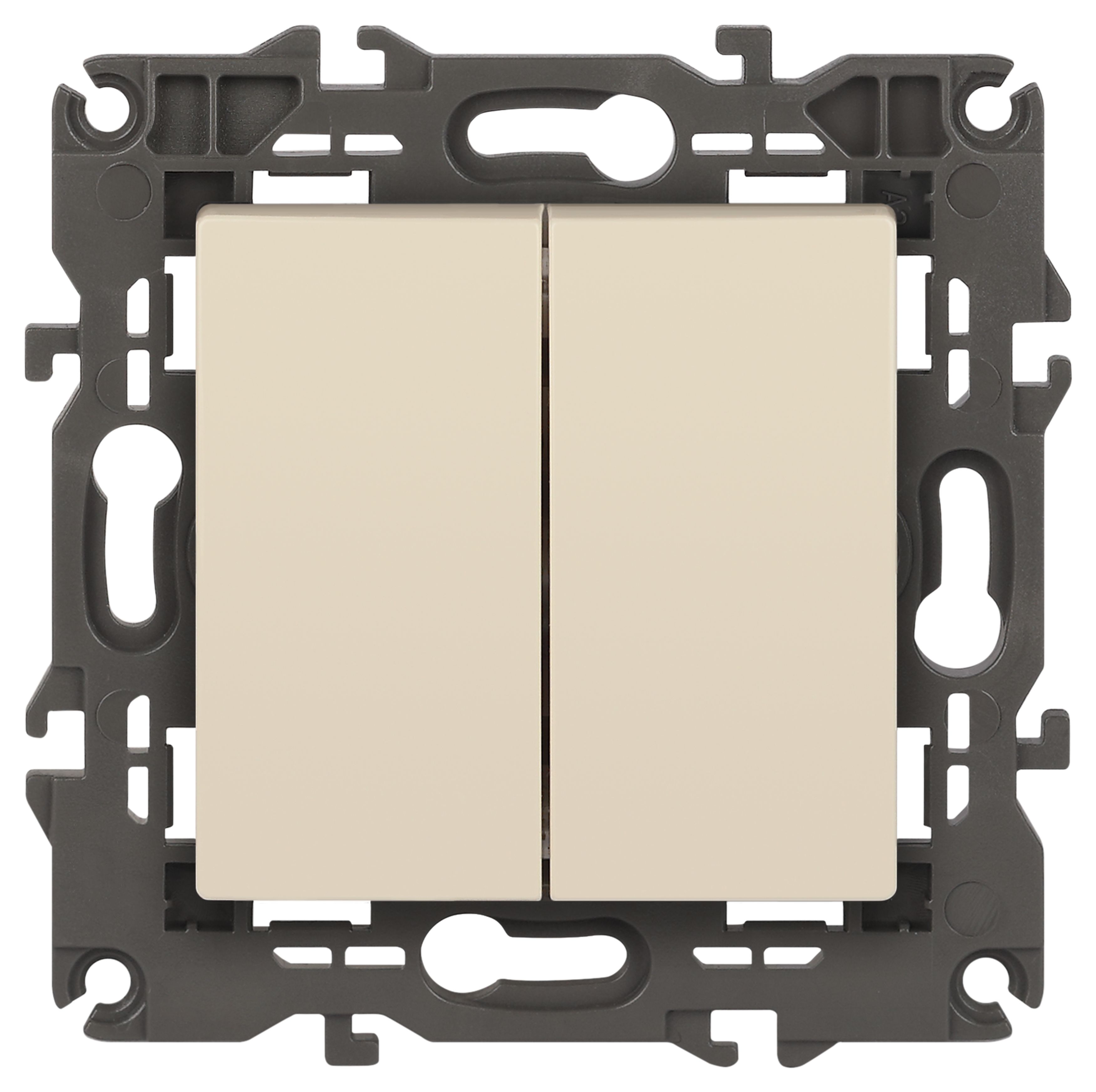 Изображение товара Эра Elegance 14-1104-02 двойной выключатель 10 А 250 В слоновая кость