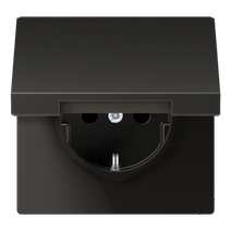 Изображение товара JUNG LS990 Алюминий Розетка штепсельная Schuko 16A 250V с защитой от детей и откидной крышкой