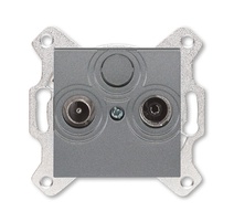 Изображение товара ABB EPJ Levit сталь / дымчатый чёрный Розетка TV-R, оконечная, сталь