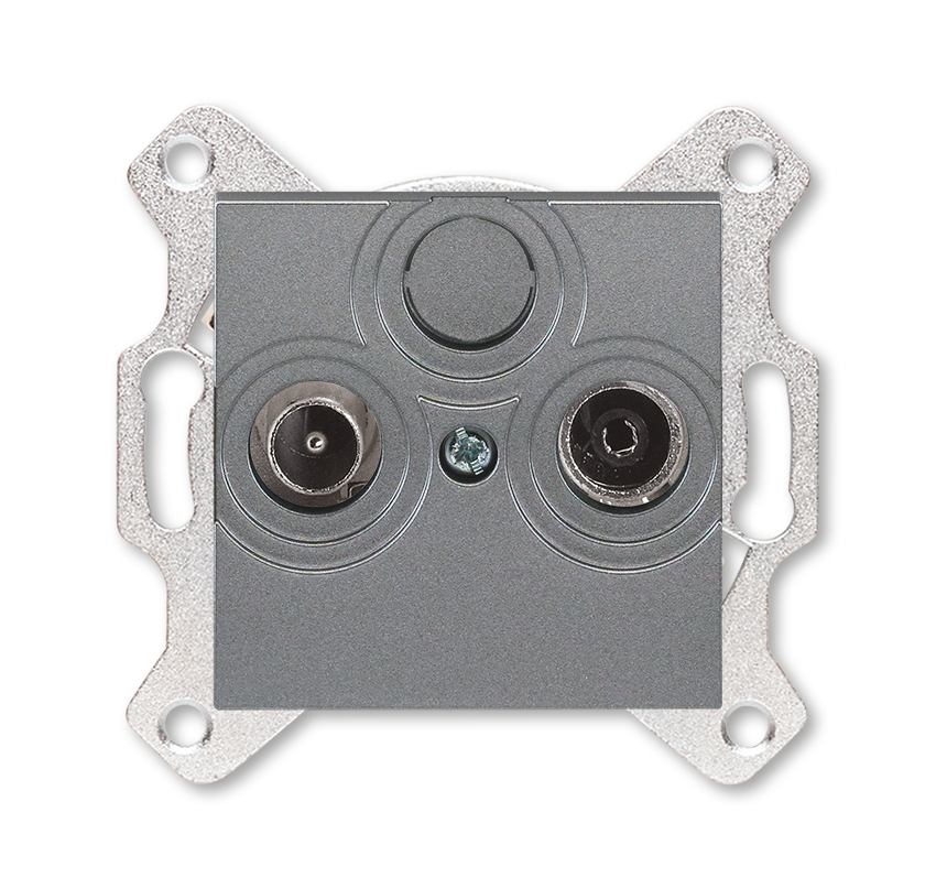 Изображение товара ABB EPJ Levit сталь / дымчатый чёрный Розетка TV-R, оконечная, сталь