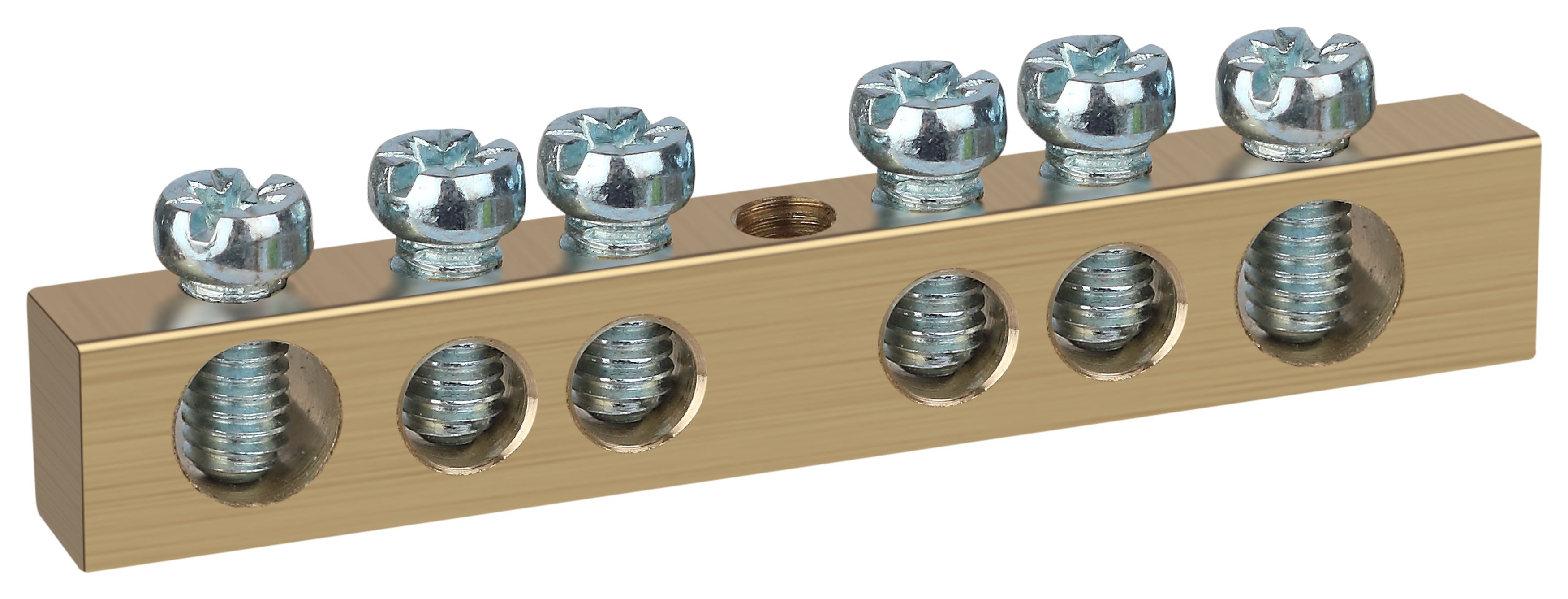 Изображение товара ЭРА Шина NO-122-13 PEN земля-ноль 6х9мм 6/1 латунная с креплениями по центру