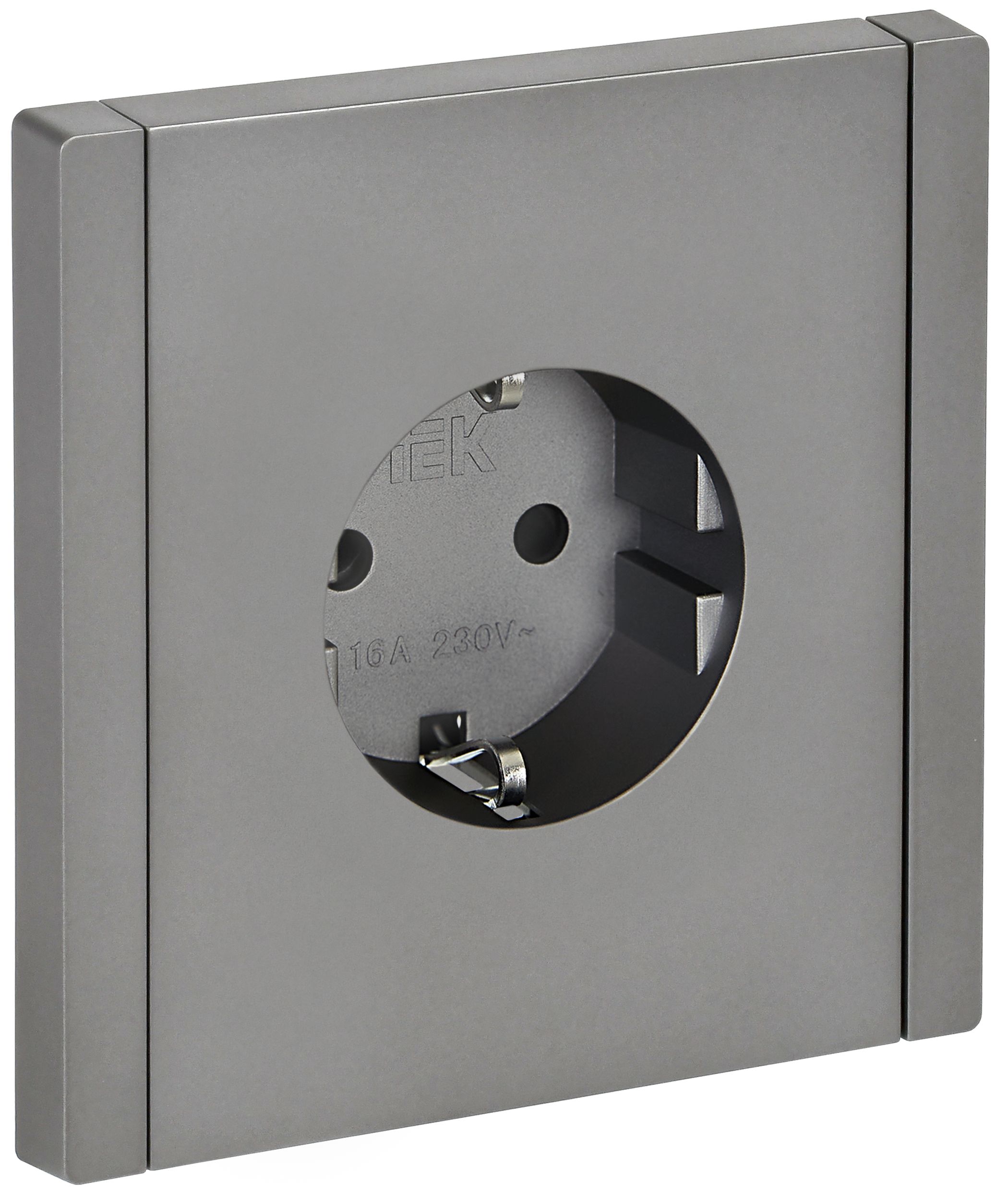 Изображение товара IEK FORTE&PIANO Сталь Розетка с/з со шт безвинтовое крепление 16А FP513