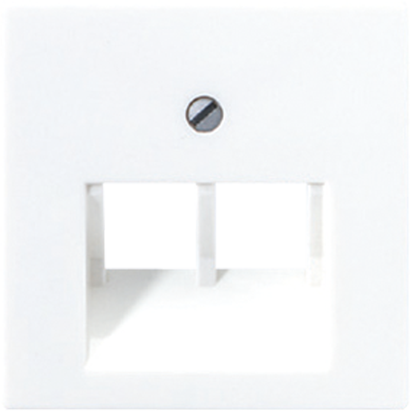 Изображение товара JUNG AS 500 Белая Накладка 2-ой наклонной ТЛФ/комп розетки (подходит к серии Ecoprofi)