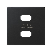 Изображение товара Simon 82 Concept Матовый черный, Накладка для зарядного устройства 2xUSB