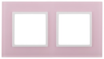 Изображение товара ЭРА 14-5102-30 Рамка на 2 поста, стекло, Elegance, розовый+бел (5/50/1200)