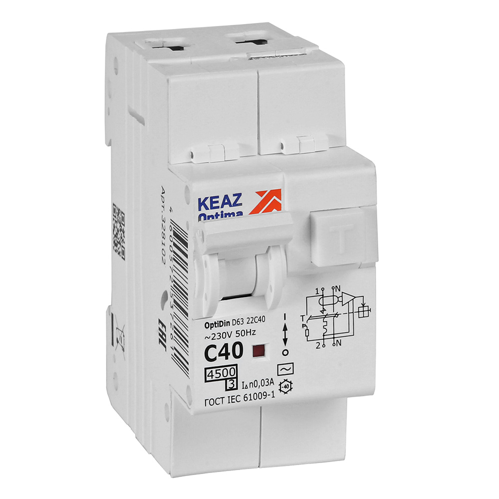 Изображение товара Автоматический выключатель КЭАЗ OptiDin D63-22C40-AC-У3