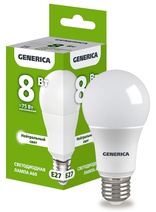 Изображение товара IEK GENERICA Лампа LED A60 груша 8Вт 230В 4000К E27