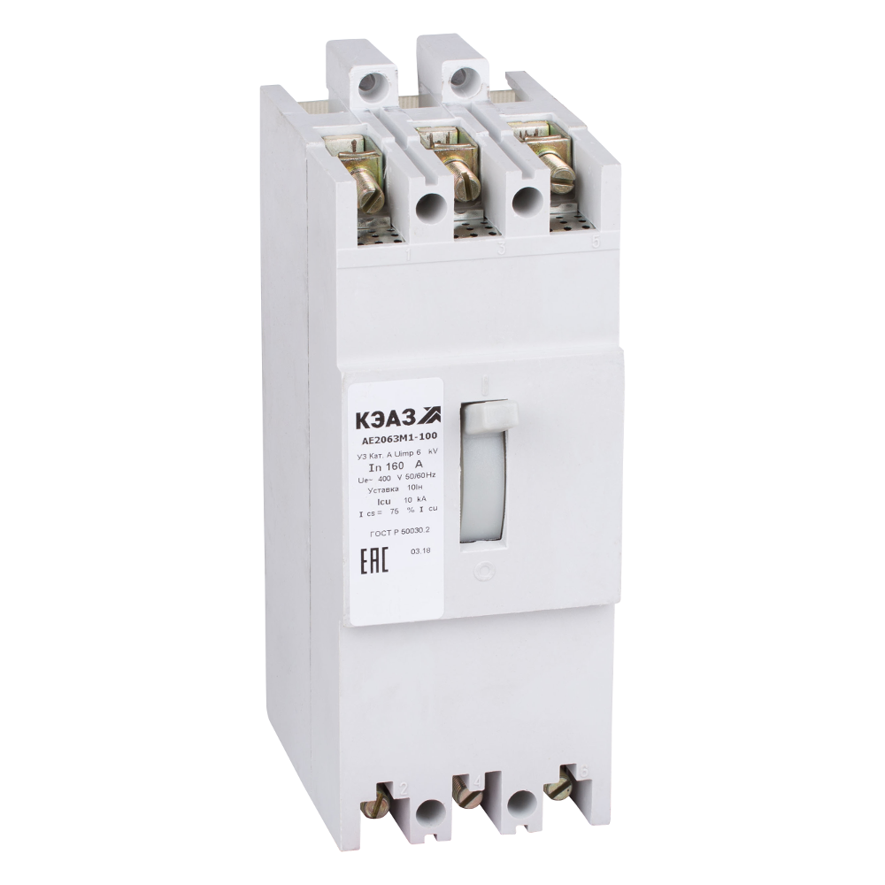 Изображение товара КЭАЗ Выключатель автоматический АЕ2063М1-400-125А-10Iн-400AC-У3.