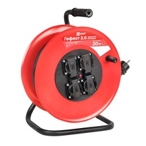 Изображение товара EKF PROxima Удлинитель на катушке "Гефест 2.0" 4 гнезда 20м с заземлением и предохранителем КГ 3*2,5 16А/3,5кВт IP44.