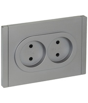 Изображение товара IEK FORTE&PIANO Сталь Розетка 2-я б/з со шт безвинтовое крепление10А FP525