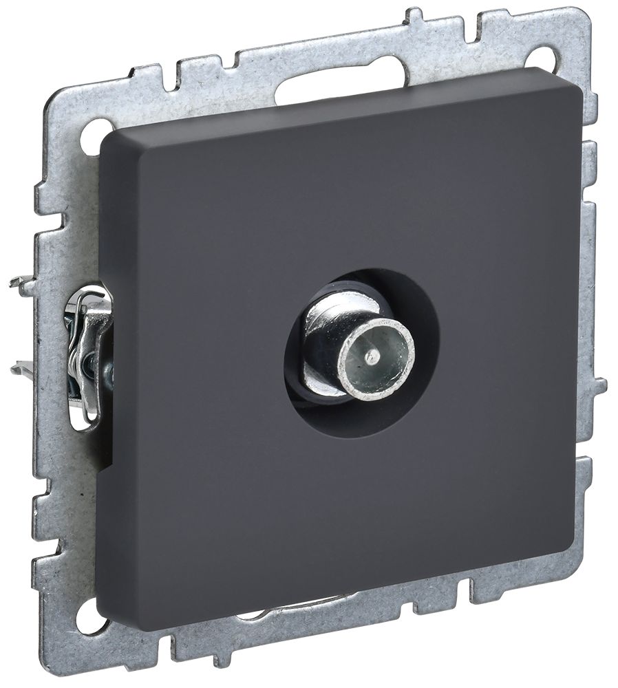 Изображение товара IEK BRITE BASE Графит Розетка TV прох РТВ10-0 БрГ