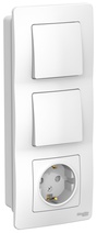 Изображение товара Systeme Electric Blanca внутр Бел Блок: Розетка з/к шт 16А, 250В+выкл1кл.+выкл 1кл.