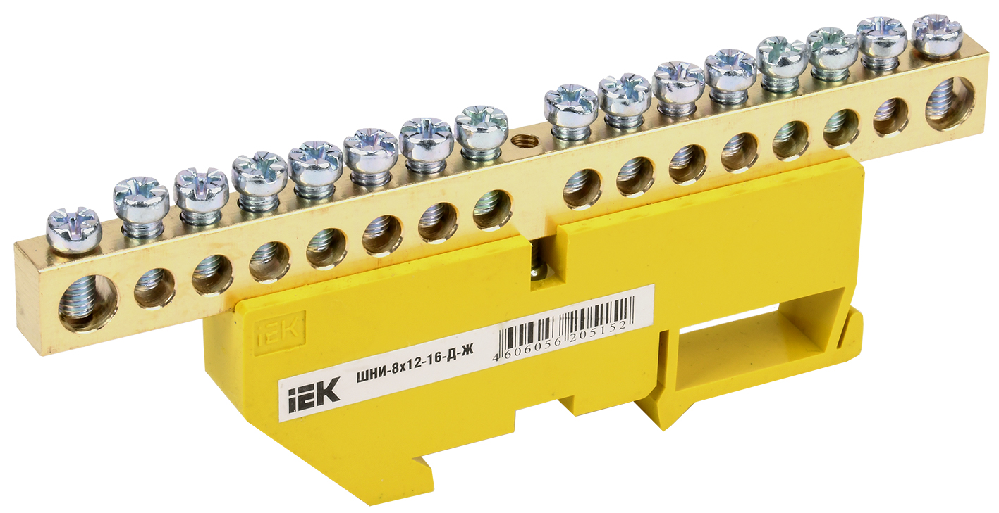 Изображение товара IEK Шина PE земля на DIN-изол ШНИ-8х12-16-Д-Ж