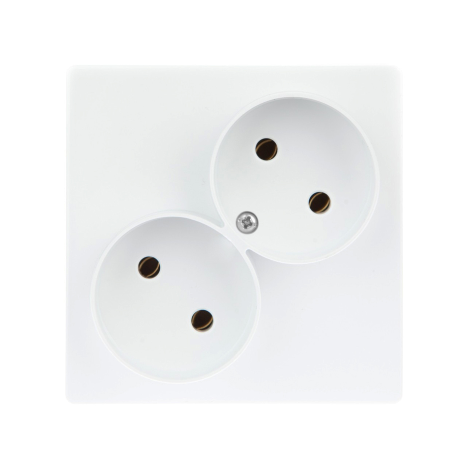 Изображение товара Simon 24 Белая Розетка двойная 2К без защитных шторок