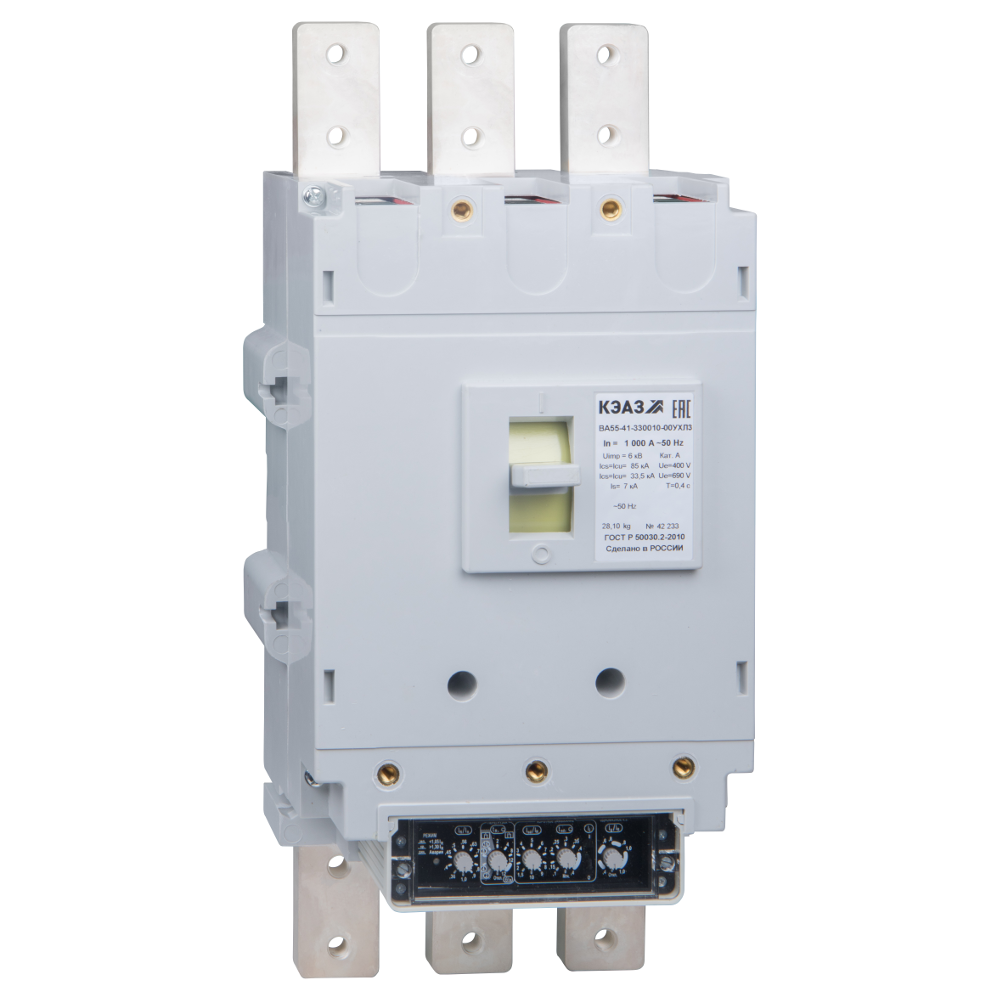 Изображение товара КЭАЗ Выключатель автоматический ВА55-41-330010-400А-690AC-УХЛ3.