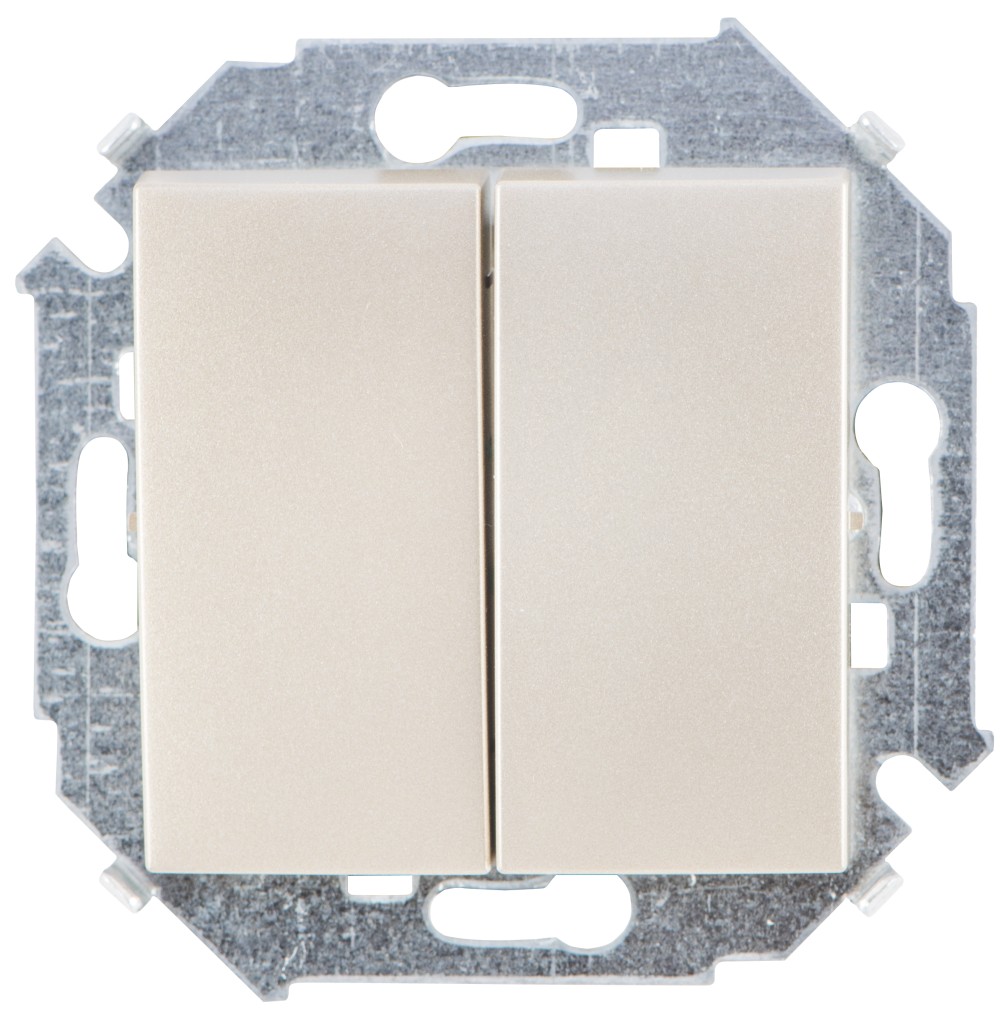 Изображение товара Simon 15 Шампань 2-клавишный выключатель 16 А, 250 В