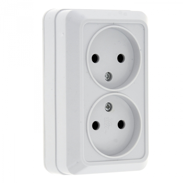 Изображение товара EKF PROxima Рим Розетка 2-местная 10А без заземления белая.