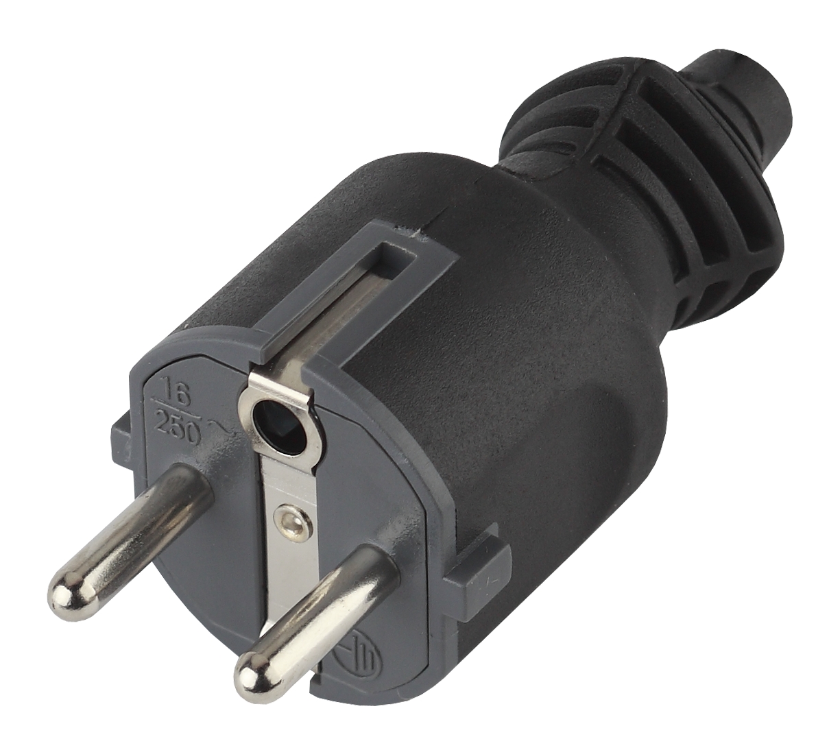 Изображение товара ЭРА Вилка V4(B) c заземлением 16A прямой ввод черная