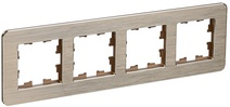 Изображение товара IEK BRITE DECOR Шампань металл. скругл.угол Рамка 4-м РУ-4-1-Бр RE AL