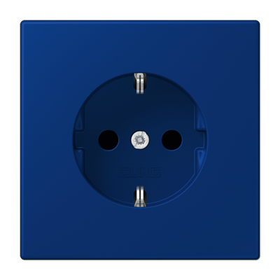 Изображение товара JUNG LS 990 Bleu outremer fonce(4320T) Розетка с/з с защитными шторками, безвинт. зажим