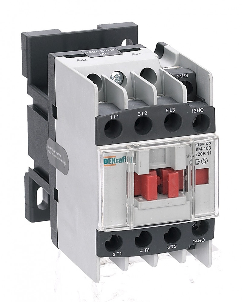 Изображение товара Dekraft Контактор 18А 380В АС3 1НО+1НЗ КМ-103