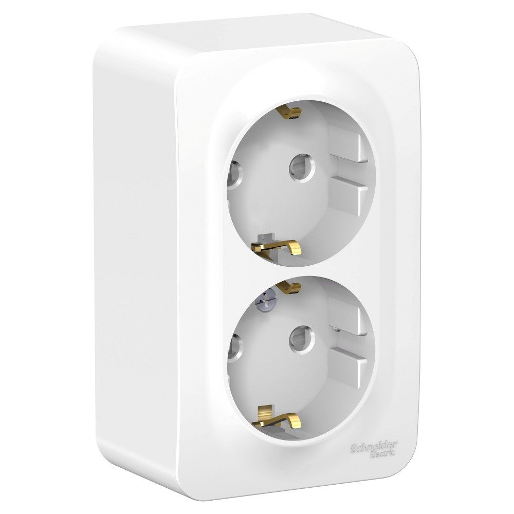 Изображение товара Systeme Electric Blanca наруж Бел Розетка 2-ая с/з со шторками 16А, 250В, изолир. пластина