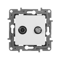 Изображение товара Legrand Etika TV/SAT 2-х кабельная - скрытый монтаж, белая