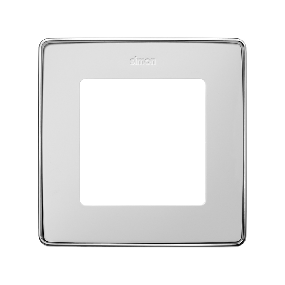 Изображение товара Simon 82 Detail Белый: рамка с хром основание, 1 пост