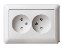 Изображение товара Розетка D двухразъемная Systeme Electric W59 Белая с рамкой