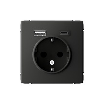 Изображение товара Systeme Electric ArtGallery Базальт Розетка 16А с 2 USB A+C, 5В/2,4А/3,0А, 2х5В/1,5А, механизм