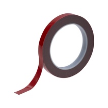 Изображение товара REXANT Двухсторонний скотч, серый на HBA акриловой основе, защитная пленка красная, 12мм, 5метров.