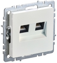 Изображение товара IEK BRITE BASE Жемчуг Розетка комп. 2-ая RJ45 кат.6 РК11-2-БрЖ