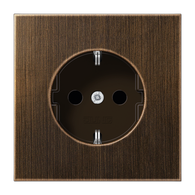 Изображение товара Розетка с/з безвинт. зажим JUNG LS 990 Antik Коричневая